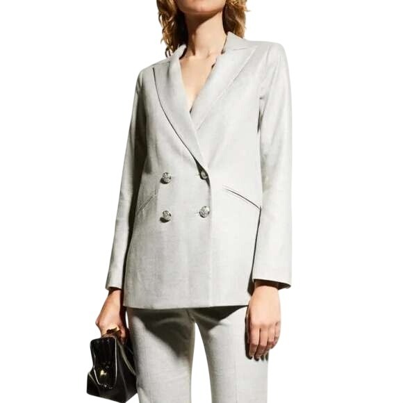 Veronica Beard Jackets & Blazers - Veronica Beard Oria Dickey Jacket Gray Silver Double-Breasted Blazer USA Size 2